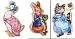 Set of 3 Wooden Fridge Magnets - Peter Rabbit, Tom Kitten and Jemima Puddleduck