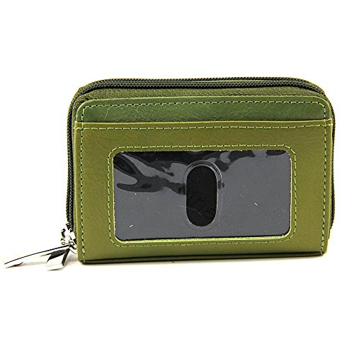 Womens Genuine Leather Mini Credit Card Case Organizer Compact Wallet
