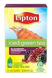 Lipton Green Tea To Go, Energize Blackberry Pomegranate, 10-count, 0.04-Ounce Boxes (Pack of 6)