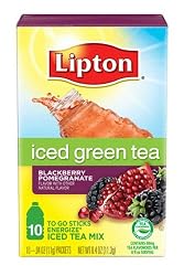 Lipton Green Tea To Go, Energize Blackberry Pomegranate, Six Boxes of Ten 0.04oz Packets, Sixty Packets Total