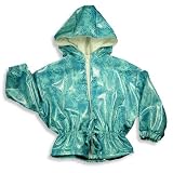 Baby Amore - Infant Girls Snake Skin Print Hooded Jacket, Turquoise