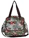Vintage Green Print Laminate Saddle Crossbody Bag in Floral Print / handbag
