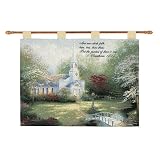Hometown Chapel by Thomas Kinkade Wall Hanging with Verse