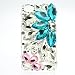 Gekiten Softbank au iPhone 4 4S Harf Flower Pink Blue 【アイフォン 4 4S対応 デコ ハーフ フラワー 花 ケース】桃 青 ピンク ブルー CASEIH4S-DecoHarfFlower-PKBU