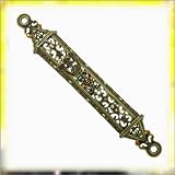 Filigree Mezuzah Amber Swarovski Crystals 4 Judaica Jewish Doorpost Scroll Holder Vintage FREE SHIP! Certificate of Authenticity