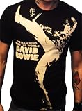 Mosquitohead Mens 'BOWIE THE MAN WHO SOLD THE WORLD' Full Front Print T-Shirt- Black