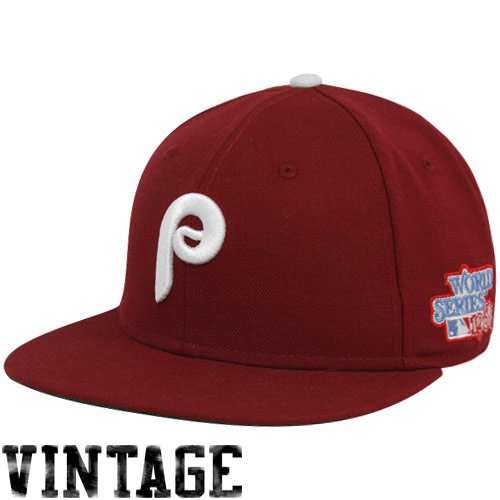 New Era Philadelphia Phillies Maroon 1980 World Series 59FIFTY Fitted Hat (6 7/8)