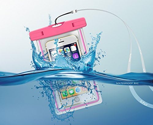 KiEasye Waterproof, Snowproof, Dirtproof Case Bag for iPhone 6 6s, iPhone 6 6s Plus (Pink)