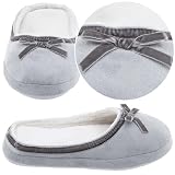 Gray Ballet Flat Bedroom Slippers for Women