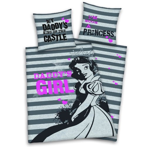 Herding 447991050 Bettw&auml;sche Princess \"Daddys girl\" 80 x 80 + 135 x 200 cm; Li Preisvergleich