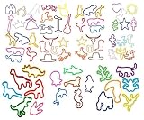 Rubber bands - fun shapes - 72pcs - Neon color and Black & white