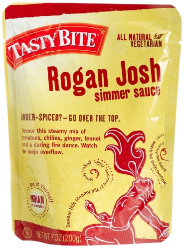 Tasty Bite Rogan Josh Simmer Sauce, Heat & Eat, 7-Ounce Pouches (Pack of 6)