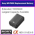 Sony NP-FW50 3 Hour Replacement Battery For The Sony Alpha NEX-3 & Sony Alpha NEX-5 1500MAH!! Extra Powerful For Extended Shooting Time