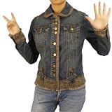 Women's Baby Phat Classic regular wash jeans denim jacket coat - Large