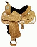 CIRCLE S Western Silver Show Saddle - Full Quarter Horse Bars - Light Oil, 13 inch
