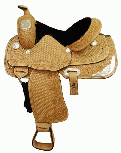 CIRCLE S Western Silver Show Saddle - Full Quarter Horse Bars - Light Oil, 13 inch