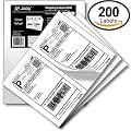 JC Labels 200 Half Sheet Shipping Labels for Laser/InkJet for eBay, PayPal, USPS Click-n-Ship, UPS: 5-1/2