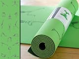 YogaRat Recyclable TPE Skeleton Print Yoga Mat, Green & Dark Gray