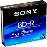 Sony - Pack de 3 disques Blu-ray enregistrables - JC unitaire - 25 Go - Vitesse 6x