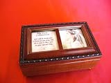 First Communion Girl Petite Woodgrain Music Box Plays Ave Maria
