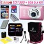 Canon PowerShot SD1300IS 12 MP Digital Camera (Pink) + 8GB Deluxe Accessory Kit