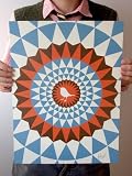 Bright Stem Unique Limited Edition (1/100) Art Print Small Poster Vintage Style Graphic Robin Design 40x30cm (signed by Artist)