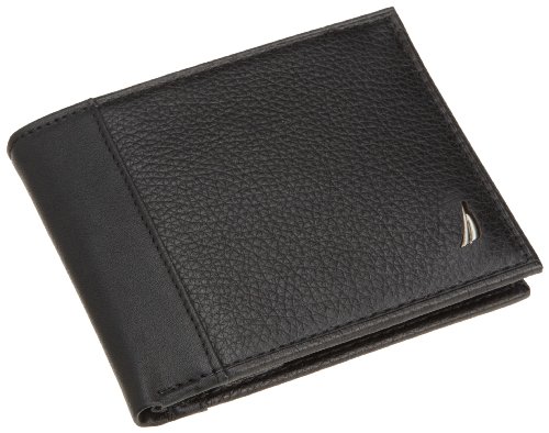 Nautica Men's Milled Passcase Wallet,Black,One Size