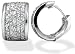 Sterling Silver Pave CZ Wide 5/8" Diameter Hoop Earrings