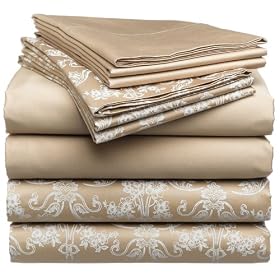 Two Sets of Pinzon Printed & Solid 400-Thread-Count Sateen Queen Sheets $25.58