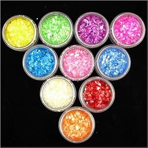 12 Colors Boxed Crushed Shell powder Nail Art Tip Decoration