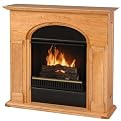 Arched Contemporary Fireplace - Oak Finish