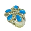 Sterling Silver Turquoise Gemstone Handmade Indian Jewelry US Size 9