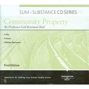 Sum and Substance Audio on Community Property (CD) by Gail Bird