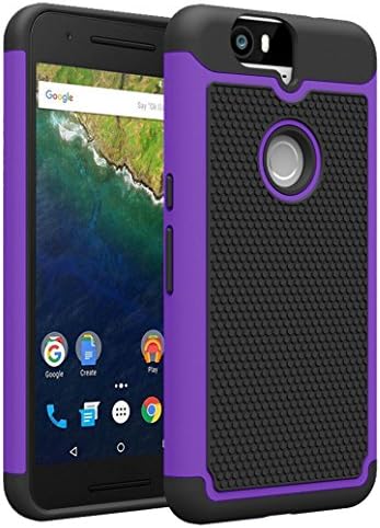 Nexus 6P Case - CAISEDO(TM)[Anti Drop] Hard Polycarbonate + Silicone Protector Bumper Cover for Google Nexus 6P by Huawei 5.7 Inch Smartphone 2015 [C025B2]Purple