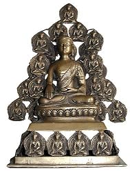 Hindu Religious Statue Lord Buddha Brass Figurine 12.5 x 9.5 inches (budha1052)
