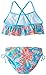 Kanu Surf Girls' Karlie Flounce Bikini Beach Sport 2 Piece Swimsuit, Ariel Blue, 12