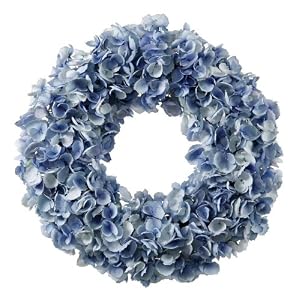 Wreath Dried Hydrangea 24'' Light Blue