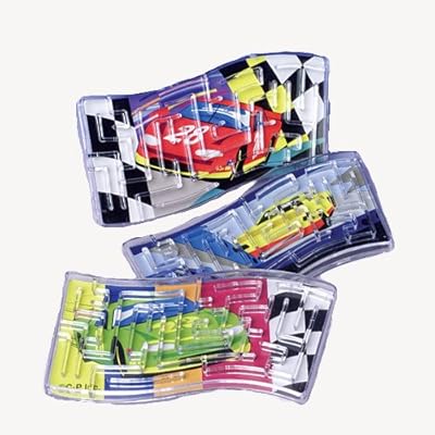 Lot Of 12 Assorted Racing Race Car Theme Mini Wave Maze Puzzles