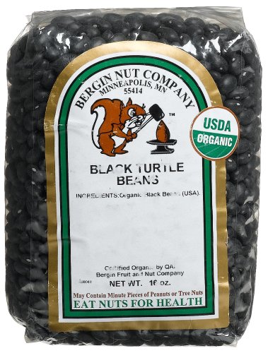 Bergin Nut Company Black Turtle Beans (Organic Black Beans), 16-Ounce Bags (Pack of 6) by Bergin Nut Company