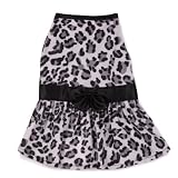 Zack & Zoey Polyester Snow Leopard Plush Dog Dress, Small, Black
