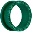 1" Green Acrylic Gem Rimmed Screw Fit Tunnel Plug