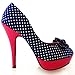 Show Story Womens Hot Polka Dots Bow High Heel Platform Stiletto Pumps,LF30426