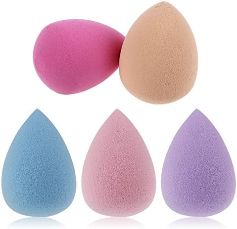 Sanheshun Water Drop Beauty Sponge Latex Free Blender Makeup Flawless Liquid Foundation Multi-color [Pack of 5]