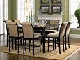 9pc Calabasas Square Pub Dining Table w/ 8 Bar Chairs in Cappuccino