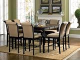 9pc Calabasas Square Pub Dining Table w/ 8 Bar Chairs in Cappuccino