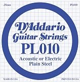 D'Addario Single Plain Steel 010