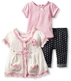Little Lass Baby-Girls Infant 3 Piece Sweater Set with Dot Legging