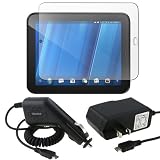 Travel+Car Charger+LCD Screen Protector For HP TouchPad