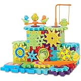 Interlocking Building Blocks and Gears 81 Pcs Construction Toy Set for Children Kids Boys Girls - Motorized Spinning Wheels - Build Variations with Funny Puzzle Bricks Gear Wheels Brand Ideas In Life