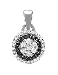 0.40 Carat (ctw) 10k White Gold Round Diamond Ladies Cluster Black and White Pendant